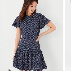 NWT ann taylor drop waist pleated dress - size 12